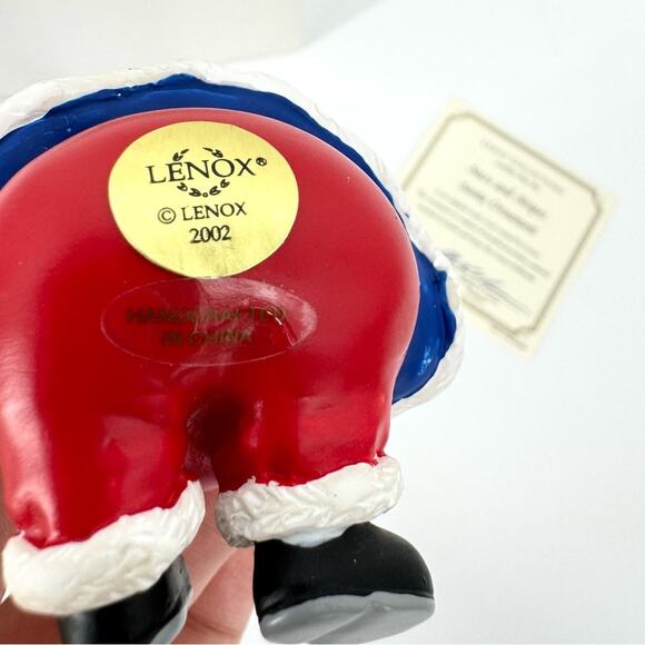 Vintage Lenox Stars and Stripes‎ Santa Ornament Patriotic Peace on Earth 2002 - Picture 2 of 7